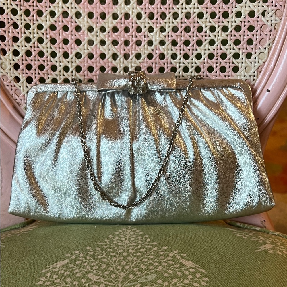 Silver evening bag